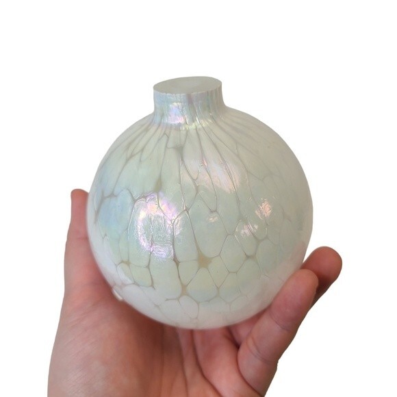 Vintage Traditions Hand Blown Iridescent Glass Oil Lamp - Picture 12 of 14